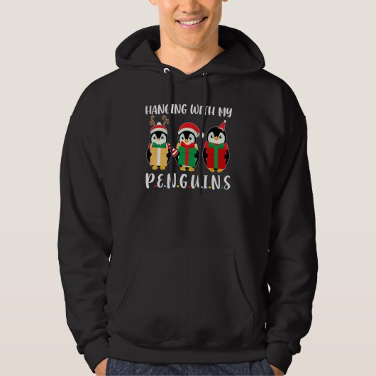 Met mijn pinguïns met Kerstmis. Hoodie (Voorkant)