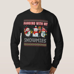 Met mijn Snowmies die me lomp zwetend kerstmis zn T-shirt