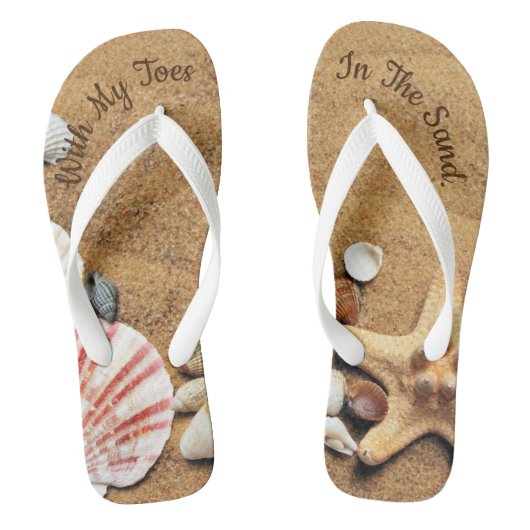 Met mijn tenen in het zand teenslippers (Voetbed)