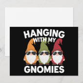 Met mijn tuinkabouters knus Funny Garden Gnome Feestdagenkaart (Voorkant / Achterkant)