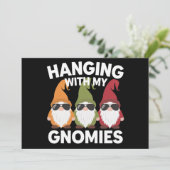 Met mijn tuinkabouters knus Funny Garden Gnome Feestdagenkaart (Staand voorkant)