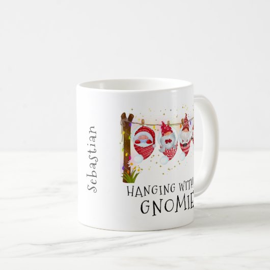 Met m'n Gnomen... grappige kerstmonogram Koffiemok (Voorkant rechts)