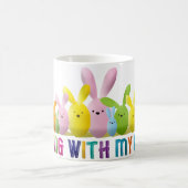 Met m'n pieptentjes die kleurrijke Bunny Rabbits b Koffiemok (Center)