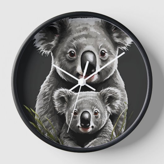 Met moeder en Joey Wall Clock (Voorkant)
