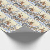 Met Molly Brett dansende bosdieren met kerstdansen Cadeaupapier (Hoek)