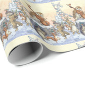 Met Molly Brett dansende bosdieren met kerstdansen Cadeaupapier (Rol Hoek)