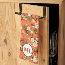 Met Monogram Geborduurde Waterverf Perzik Keukenha Theedoek