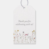 Met monogram geschilderde waterverf wilde bloem cadeaulabel (Achterkant)