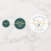 Met Monogram Groene Trouwconfetti Confetti (Achterkanten)