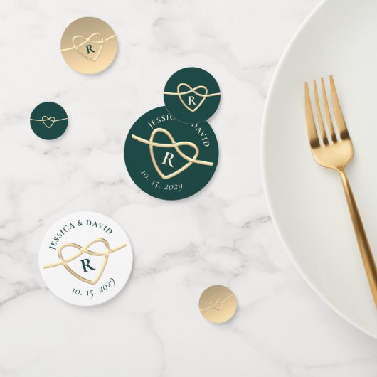 Met Monogram Groene Trouwconfetti Confetti (Groep)