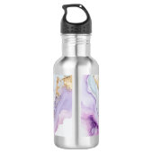 Met Monogram Paars Blauw Goud Waterverfwas Waterfles (Achterkant)