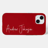 Met monogram Rode  Case-Mate iPhone Case (Achterkant (horizontaal))