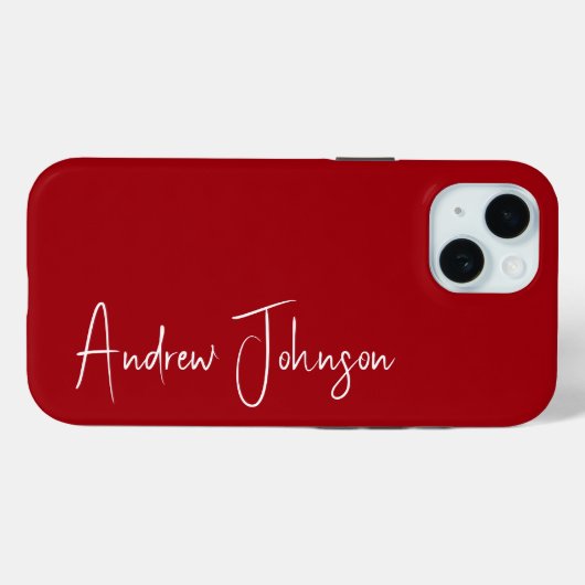 Met monogram Rode  Case-Mate iPhone Case (Achterkant (horizontaal))