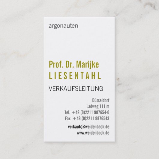 Met Monogram Staand Formaat Visitekaartje (Voorkant)