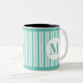Met monogram tweekleurige koffiemok (Voorkant rechts)