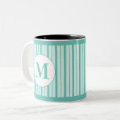 Met monogram tweekleurige koffiemok (Voorkant links)