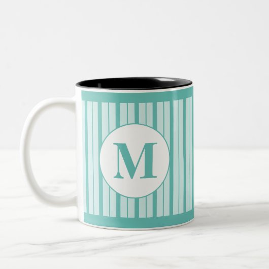 Met monogram tweekleurige koffiemok (Links)