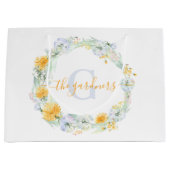 Met Monogram Waterverf Geschenktas Paardenbloem Groot Cadeauzakje (Voorkant)