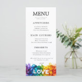 🌈 + Met mooie tekst LGBTQ geschilderd met liefde Menu (Staand voorkant)