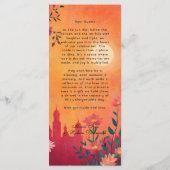 Met mooie tekst Menukaart Sunset Serenade (Achterkant)