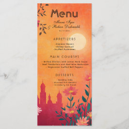 Met mooie tekst Menukaart Sunset Serenade