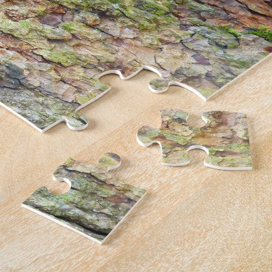 met mos bedekte boomschors legpuzzel (Zijkant)