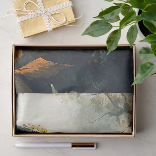 Met mos bedekte grafsteen met spindecoupage tissuepapier (Geschenk)