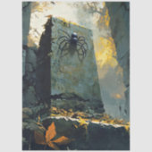 Met mos bedekte grafsteen met spindecoupage tissuepapier (Voorkant)