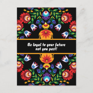 Met motivatie Geweldige pools Folk Wycinanki Briefkaart