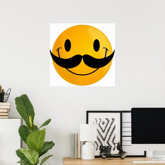 met Mustache Poster (Thuiskantoor)