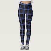 Met naadloze ingedrukte gele tartan beklede gestre leggings (Voorkant)