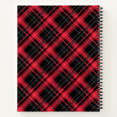 Met naadloze ingedrukte gele tartan beklede gestre notitieboek (Achterkant)