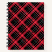 Met naadloze ingedrukte gele tartan beklede gestre notitieboek (Voorkant)