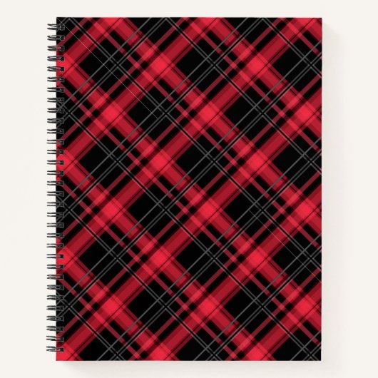 Met naadloze ingedrukte gele tartan beklede gestre notitieboek (Voorkant)