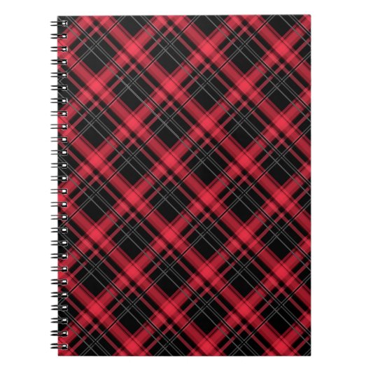 Met naadloze ingedrukte gele tartan beklede gestre notitieboek (Voorkant)