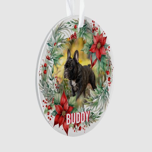 Met naam 2-kantjes Pet Memorial Kerst Ornament (voorkant)