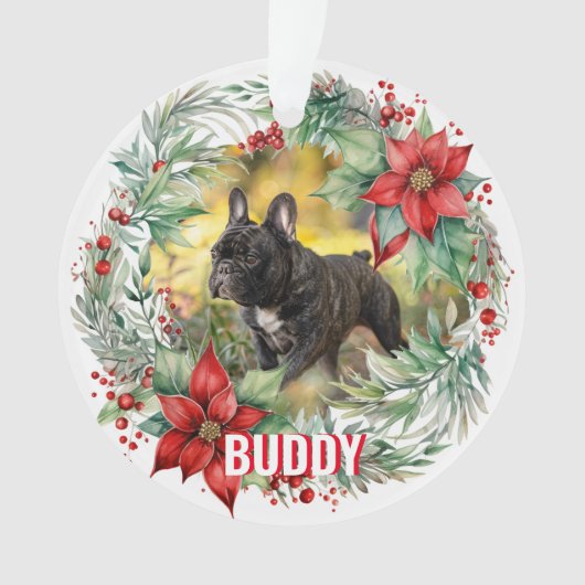 Met naam 2-kantjes Pet Memorial Kerst Ornament (voorkant)