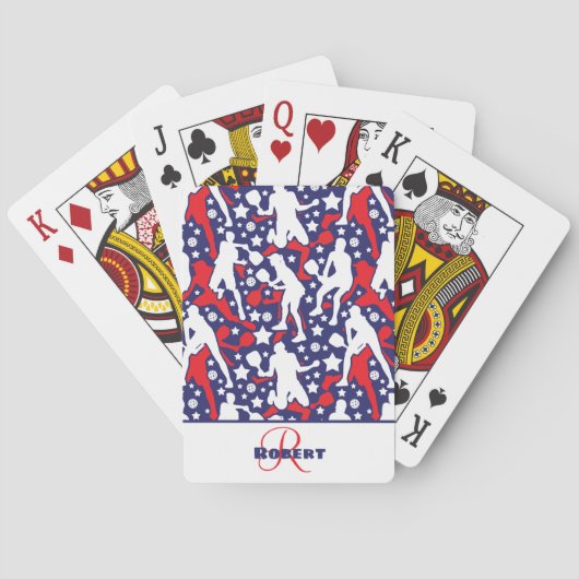 Met naam All star pickleball [USA] patroon Pokerkaarten (Achterkant)