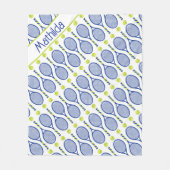 Met naam 💙 blauw, groen, wit 🎾 fleece deken (Voorkant)