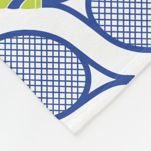 Met naam 💙 blauw, groen, wit 🎾 fleece deken (Hoek)