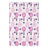 Met naam en initiaal, roze en paarse tennisrackets mini klembord (Achterkant)