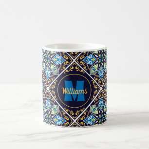 Met naam en initiële Oosterse tegels, Azulejos Koffiemok