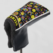 Met naam, Groovy, retro 90, zwart Golfheadcover (3/4 voorkant)