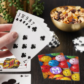Met naam / initiaal kleurrijke handballetjes spele pokerkaarten (Insitu)