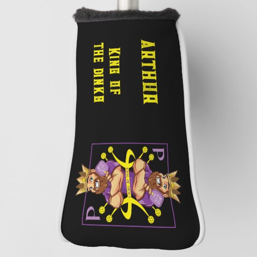 Met naam 👑 Koning van dinken - pickleball Golfheadcover (Draai 90)
