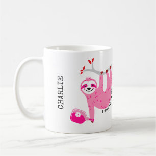 Met naam 🦥 Leuke Roze pickleball luiaards 🦥 Koffiemok