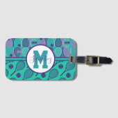 Met naam Minty- en paarse tennisrackets Bagagelabel (Voorkant (horizontaal))