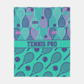 Met naam Minty- en paarse tennisrackets Fleece Deken (Voorkant)