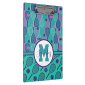 Met naam Minty- en paarse tennisrackets Klembord (Rechts)