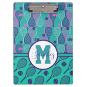 Met naam Minty- en paarse tennisrackets Klembord (Voorkant)